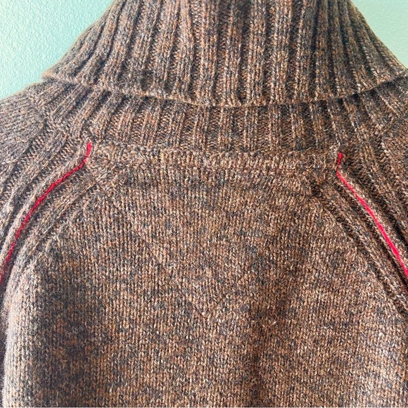 Tommy Hilfiger• Brown & Red Merino Wool Turtleneck Sweater• Sz M - Picture 5 of 11